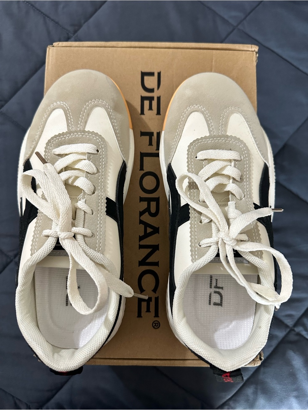 Women’s DeFlorance Cream & Black Retro Runner Sneakers